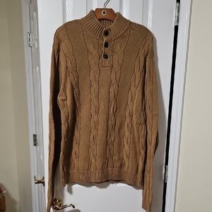 Chaps Men's Camel Brown Cableknit Sweater
